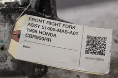 FRONT RIGHT FORK ASSY 51400-MAS-A01 1998 HONDA CBR900RR