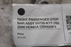 RIGHT PASSENGER STEP BAR ASSY 50720-KT7-760 2000 HONDA CBR600F4