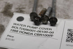 WATER PUMP COVER BOLT (4) 96001-06100-00  1988 HONDA CBR1000F