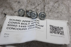 SOUND ARRESTER COVER BOLT 4PCS 92002-1449 1986 KAW CONCOURS ZG1000