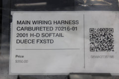 MAIN WIRING HARNESS CARBURETED 70216-01 2001 H-D SOFTAIL DUECE FXSTD