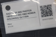 RADIATOR SEE PHOTOS 19010-463-003 1982 HONDA GOLDWING GL1100A