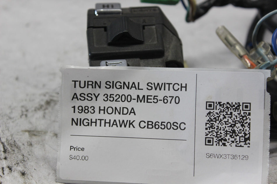 TURN SIGNAL SWITCH ASSY 35200-ME5-670 1983 HONDA NIGHTHAWK CB650SC