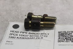 HEAD PIPE BANJO BOLT 2PCS 10X37 92150-1122 1992 KAWASAKI ZX-6