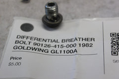 DIFFERENTIAL BREATHER BOLT 90126-415-000 1982 GOLDWING GL1100A