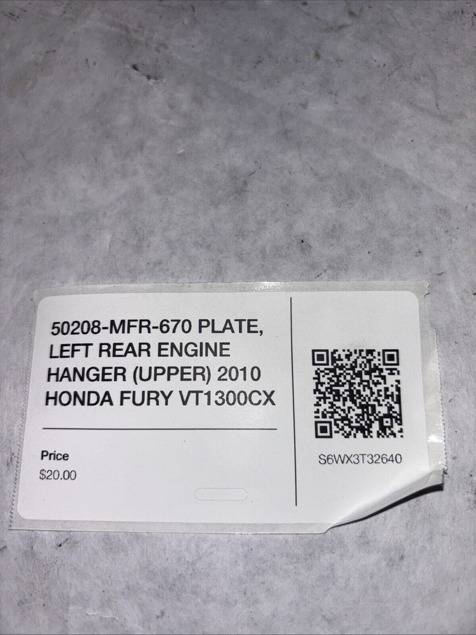 50208-MFR-670 PLATE, LEFT REAR ENGINE HANGER (UPPER) 2010 HONDA FURY VT1300CX