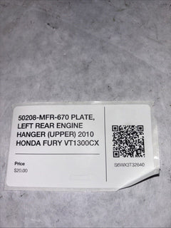 50208-MFR-670 PLATE, LEFT REAR ENGINE HANGER (UPPER) 2010 HONDA FURY VT1300CX