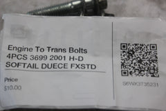 Engine To Trans Bolts 4PCS 3699 2001 H-D SOFTAIL DUECE FXSTD