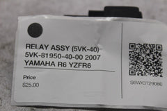 RELAY ASSY (5VK-40) 5VK-81950-40-00 2007 YAMAHA R6 YZFR6