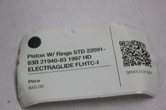 Piston W/ Rings STD 22091-83B 21940-83 1997 HD ELECTRAGLIDE FLHTC-I