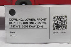 COWLING, LOWER, FRONT (C.P.RED) (US ONLY)55028-1297-V9  2002 KAW ZX-6