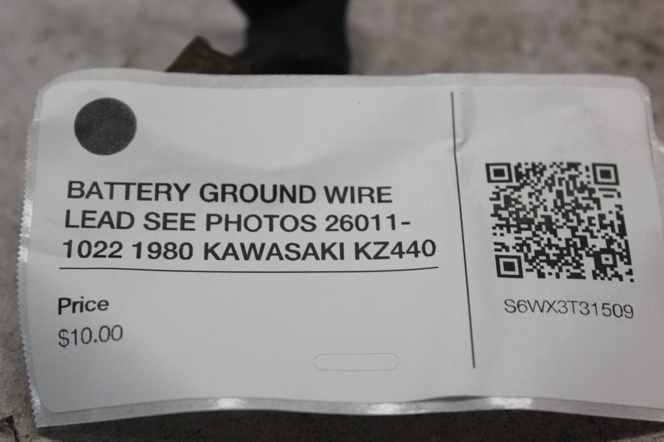 BATTERY GROUND WIRE LEAD SEE PHOTOS 26011-1022 1980 KAWASAKI KZ440
