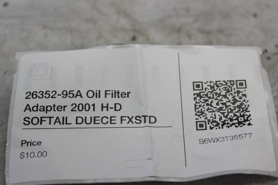 26352-95A Oil Filter Adapter 2001 H-D SOFTAIL DUECE FXSTD