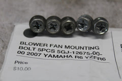 BLOWER FAN MOUNTING BOLT 5PCS 5GJ-12675-00-00 2007 YAMAHA R6 YZFR6