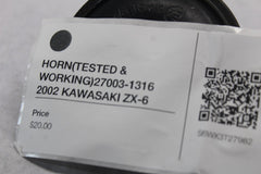 HORN (TESTED & WORKING) 27003-1316  2002 KAWASAKI ZX-6