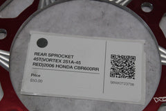 REAR SPROCKET 45T (VORTEX 251A-45 RED) 2006 HONDA CBR600RR