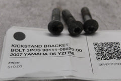 KICKSTAND BRACKET BOLT 3PCS 90111-08025-00 2007 YAMAHA R6 YZFR6