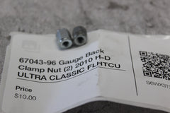 67043-96 Gauge Back Clamp Nut (2) 2010 H-D ULTRA CLASSIC FLHTCU