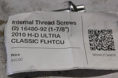 Internal Thread Screws (2) 16480-92 (1-7/8”) 2010 H-D ULTRA CLASSIC FLHTCU