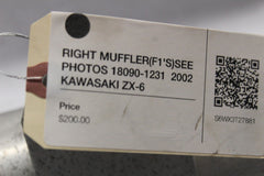 RIGHT MUFFLER (F1'S) SEE PHOTOS 18090-1231  2002 KAWASAKI ZX-6