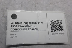 Oil Drain Plug 92066-1174 1986 KAWASAKI CONCOURS ZG1000