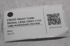 FRONT RIGHT TURN SIGNAL LENS 23007-1143 1986 KAWASAKI ZG1000