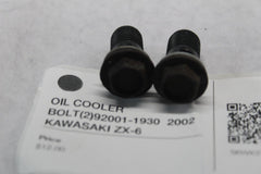 OIL COOLER BOLT (2) 92001-1930  2002 KAWASAKI ZX-6