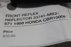 FRONT REFLEX REFLECTOR 33741-MB2-671 1988 HONDA CBR1000F