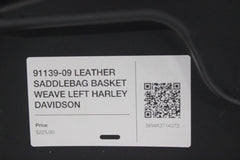 91139-09 LEATHER SADDLEBAG BASKET WEAVE LEFT HARLEY DAVIDSON