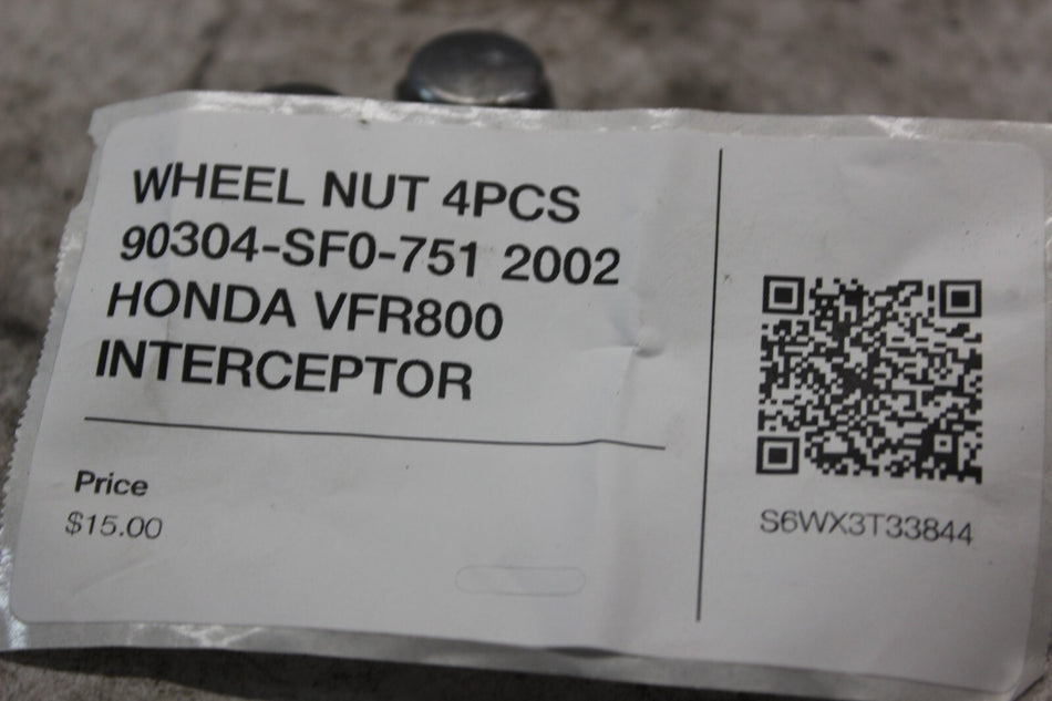 WHEEL NUT 4PCS 90304-SF0-751 2002 HONDA VFR800 INTERCEPTOR