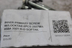INNER PRIMARY SCREW W/LOCKTAB 6PCS 2887WA 858A 2001 H-D SOFTAIL DUECE FXSTD