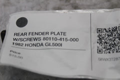 REAR FENDER PLATE W/SCREWS 80110-415-000  1982 HONDA GL500I SILVERWING
