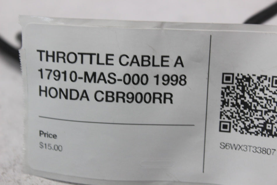 THROTTLE CABLE A 17910-MAS-000 1998 HONDA CBR900RR