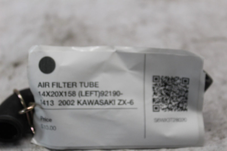 AIR FILTER TUBE 14X20X158 (LEFT) 92190-1413  2002 KAWASAKI ZX-6