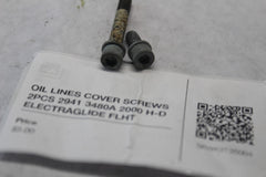 OIL LINES COVER SCREWS 2PCS 2941 3480A 2000 H-D ELECTRAGLIDE FLHT