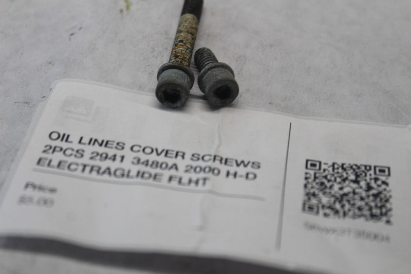 OIL LINES COVER SCREWS 2PCS 2941 3480A 2000 H-D ELECTRAGLIDE FLHT