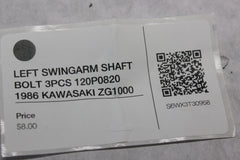 LEFT SWINGARM SHAFT BOLT 3PCS 120P0820 1986 KAWASAKI ZG1000