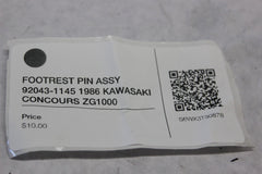 FOOTREST PIN ASSY 92043-1145 1986 KAWASAKI CONCOURS ZG1000