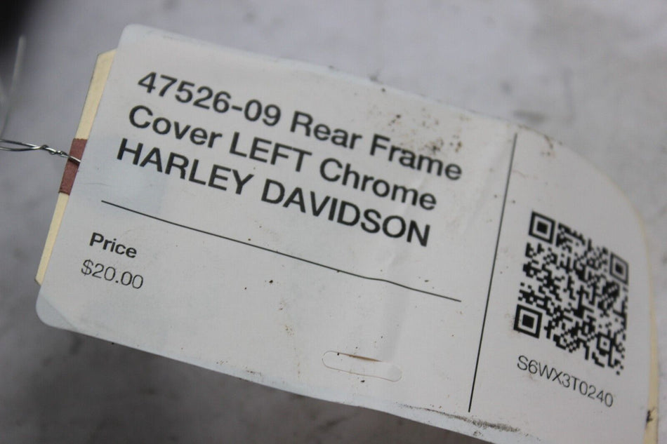 47526-09 Rear Frame Cover LEFT Chrome HARLEY DAVIDSON