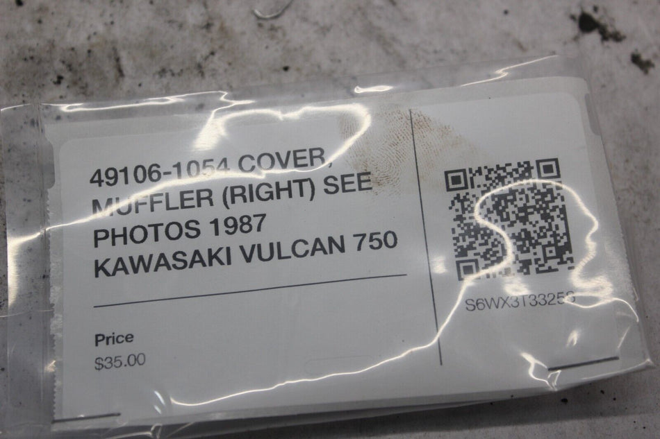 49106-1054 COVER, MUFFLER (RIGHT) SEE PHOTOS 1987 KAWASAKI VULCAN 750