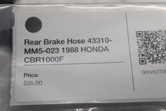 Rear Brake Hose 43310-MM5-023 1988 HONDA CBR1000F