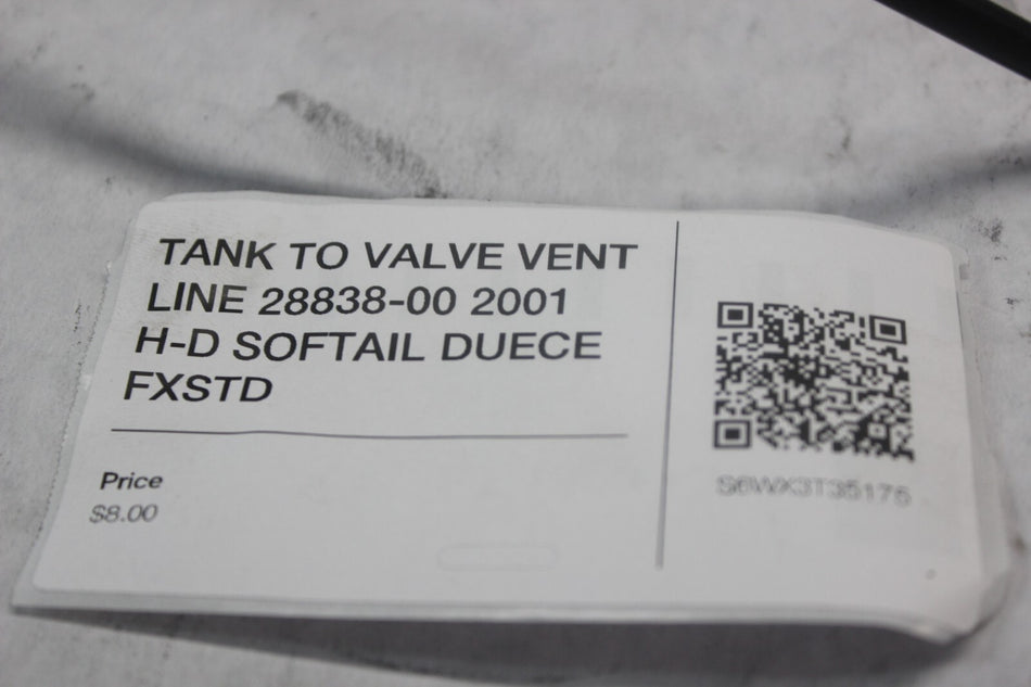 TANK TO VALVE VENT LINE 28838-00 2001 H-D SOFTAIL DUECE FXSTD