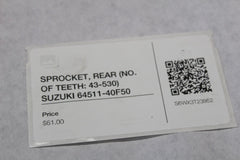 SPROCKET, REAR (NO. OF TEETH: 43-530) SUZUKI 64511-40F50