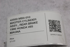 43500-MB4-010 MASTER CYLINDER ASSY., REAR BRAKE 1986 HONDA V65 MAGNA