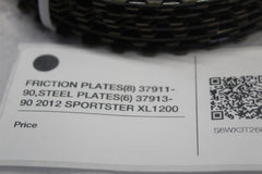 CLUTCH FRICTION PLATES(8) 37911-90,STEEL PLATES(6) 37913-90 2012 SPORTSTER XL120