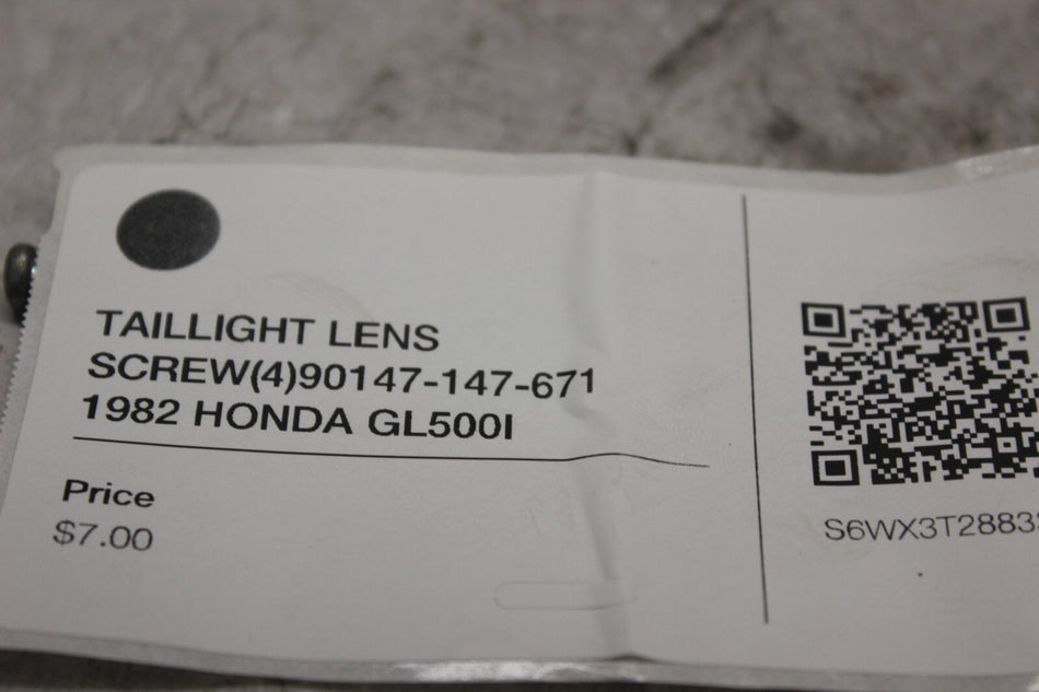 TAILLIGHT LENS SCREW (4) 90147-147-671 1982 HONDA GL500I SILVERWING