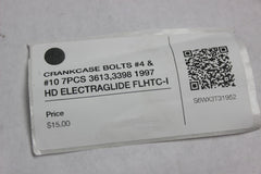 CRANKCASE BOLTS #4 & #10 7PCS 3613,3398 1997 HD ELECTRAGLIDE FLHTC-I