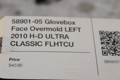 58901-05 Glovebox Face Overmold LEFT 2010 H-D ULTRA CLASSIC FLHTCU