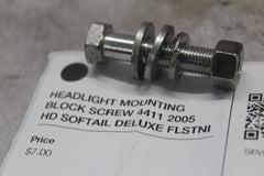 HEADLIGHT MOUNTING BLOCK SCREW 4411 2005 HD SOFTAIL DELUXE FLSTNI