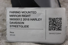 FAIRING MOUNTED MIRROR RIGHT 56000012 2018 HARLEY DAVIDSON STREETGLIDE